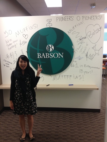 Eiko, assistant director, lets us draw on the wall before it's torn down.