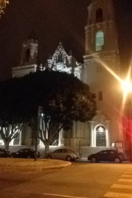 Mission Delores at night